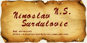 Ninoslav Surdulović vizit kartica